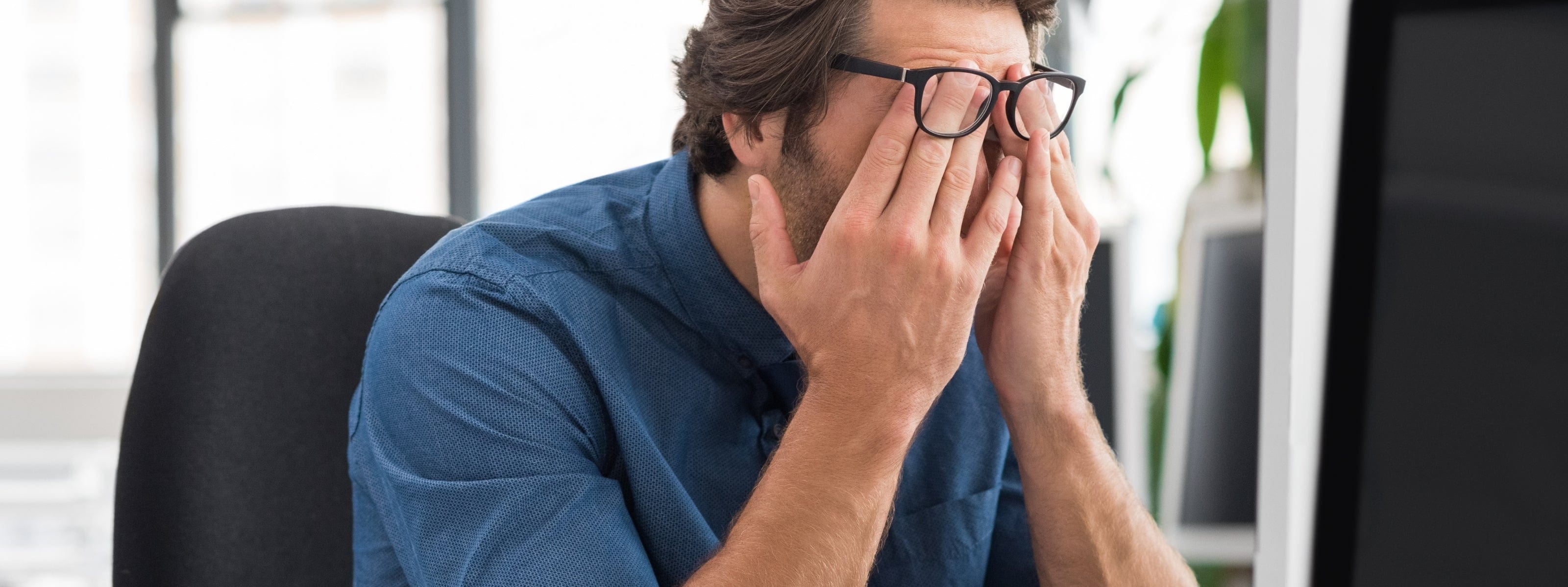 Mindful Rental Pros customer in blue shirt seeking transformation