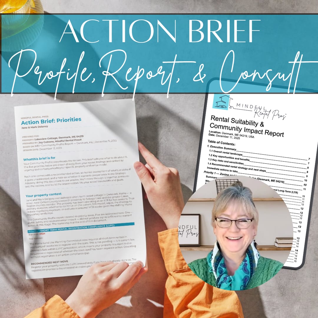 Mindful Rental Pros Consultative Service The MRP Action Brief™ Short Term Rental Long Term Rental