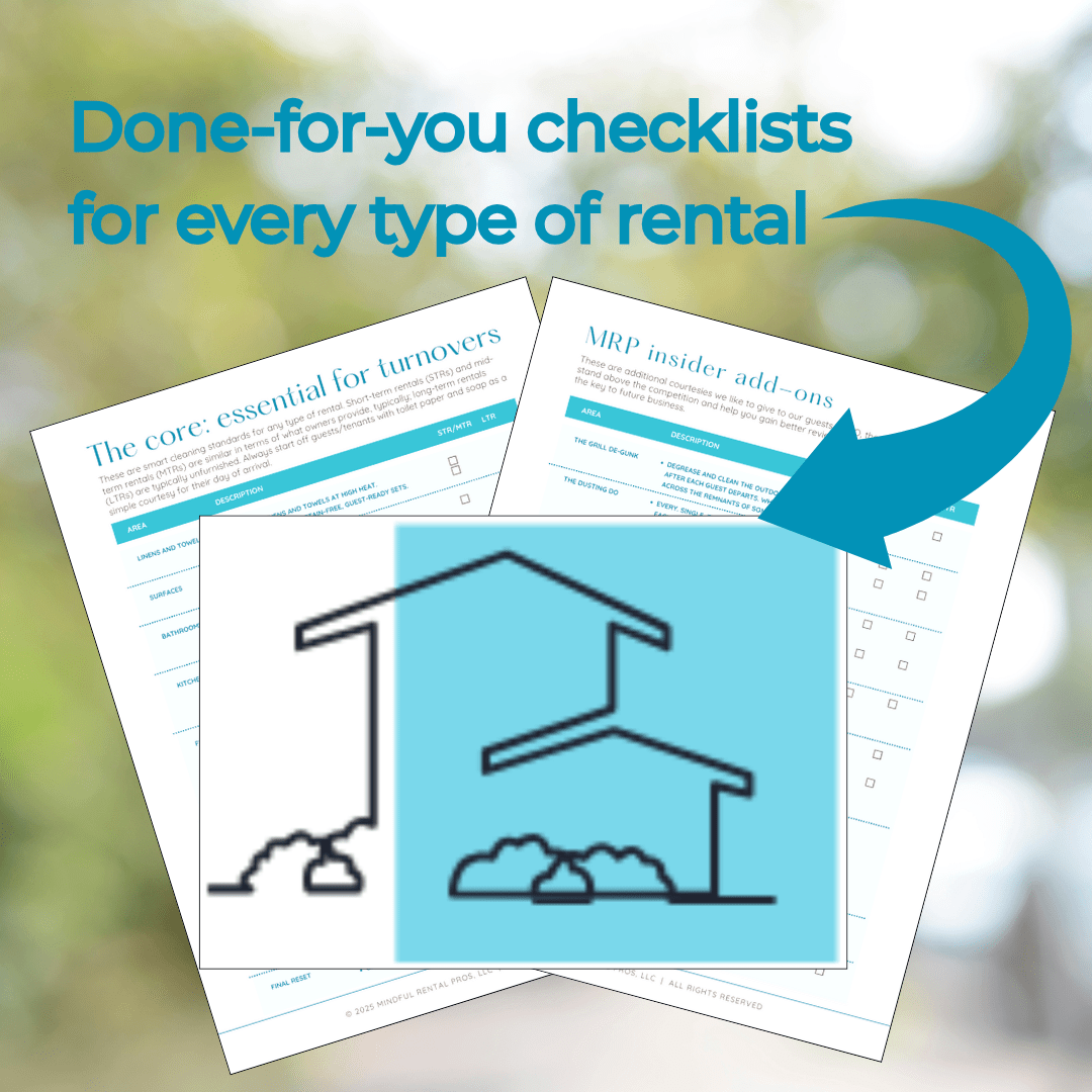 Mindful Rental Pros DFY Template MRP Insider's Guide for Cleaners - checklists and more Short Term Rental Long Term Rental